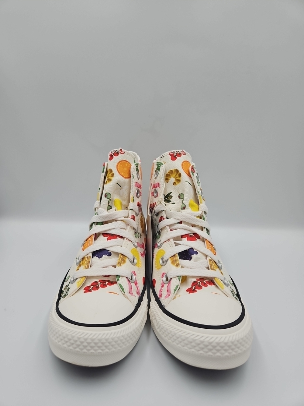 Converse High Top Sneakers White with Multicolor Fruit & Floral Print - Picture 2 of 8